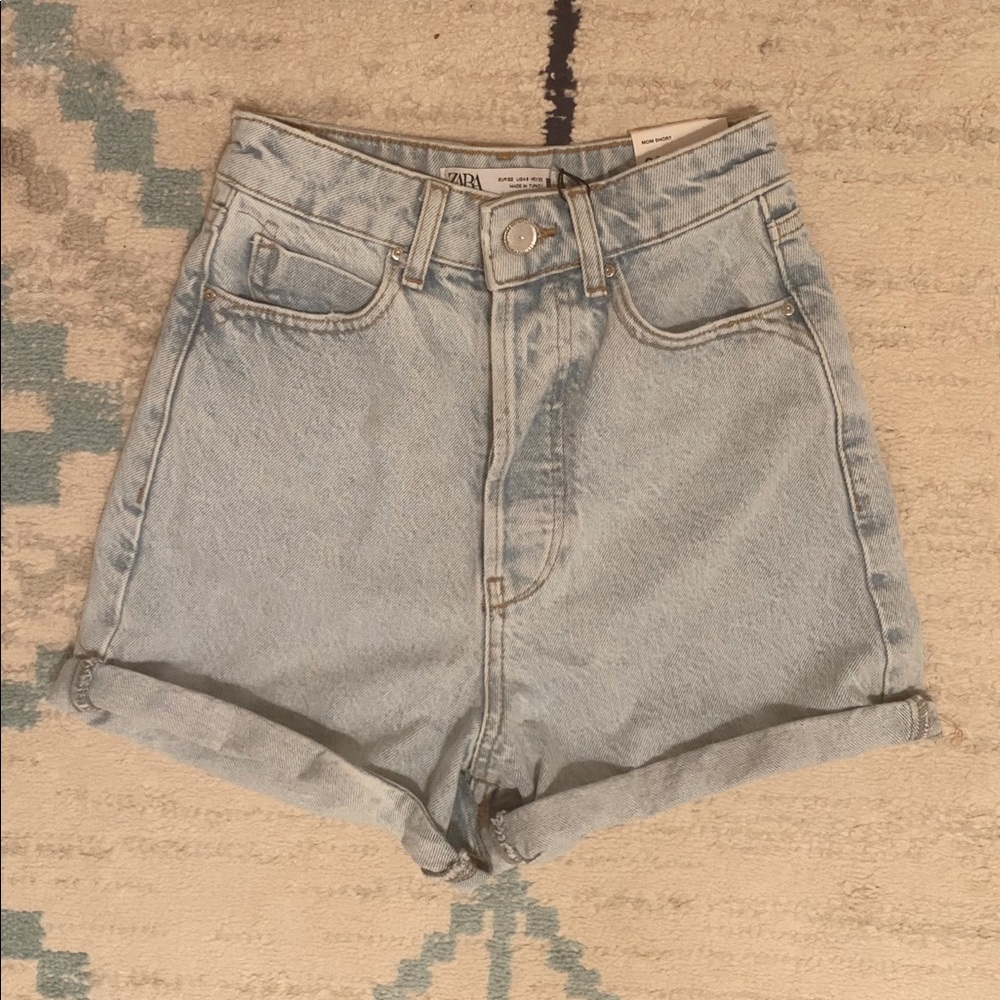 Zara high rise jean shorts